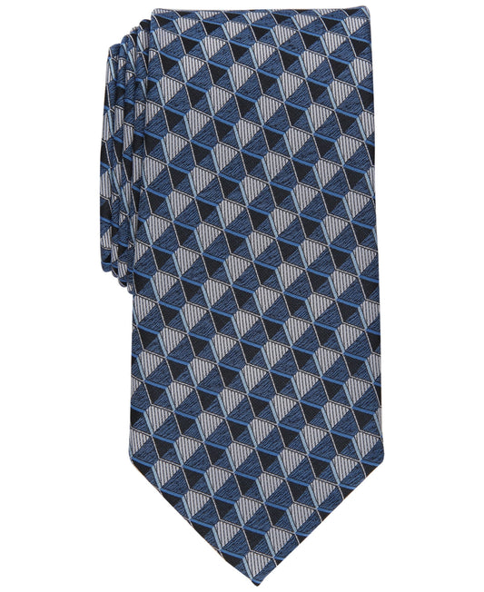 Perry Ellis Men's Dunstan Geometric Print Tie Blue Regular